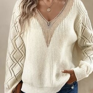 V-Neck Knit Sweater